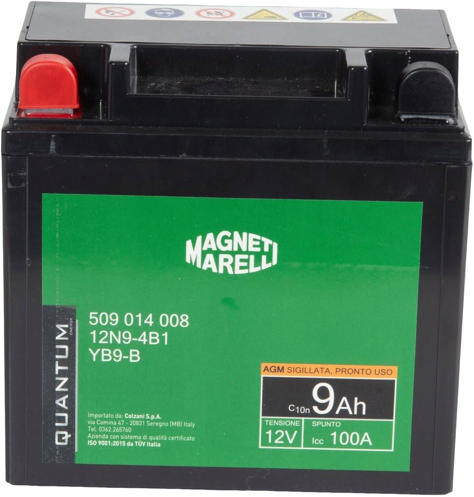 Thumbnail 1 de Quantum Energy Magneti Marelli batteria moto e scooter AGM 9AH 12V 100A polo positivo sinistro