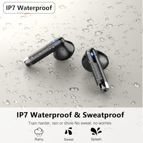 Detalle 2 de Auriculares Inalámbricos Bluetooth Drsaec J55: 56h de autonomía, 5.4, ENC y IP7, sonido HiFi y control táctil
