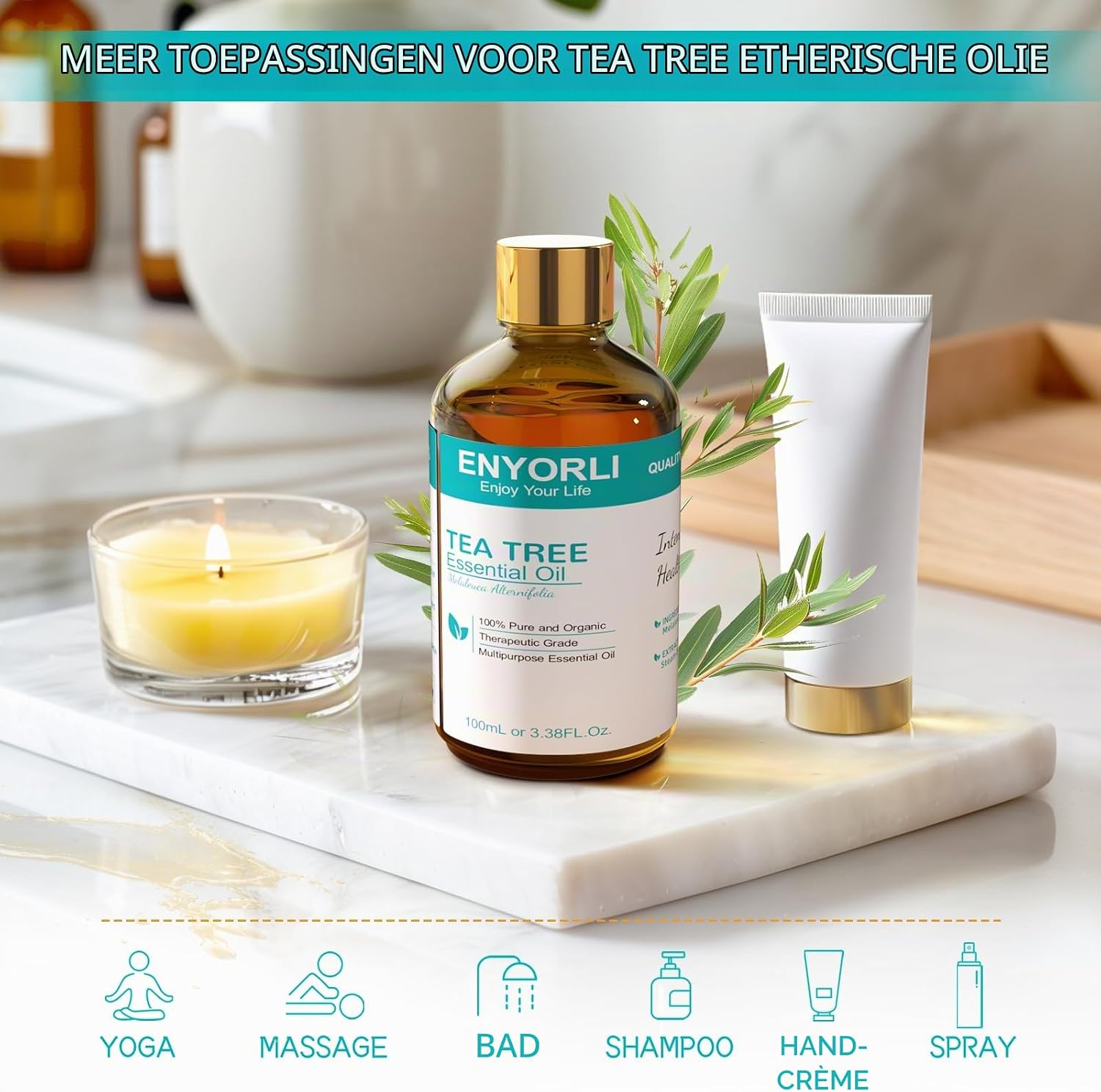 Thumbnail 4 de ENYORLI USJY14 tea tree olie 100 ml, puur en stoomgedestilleerd