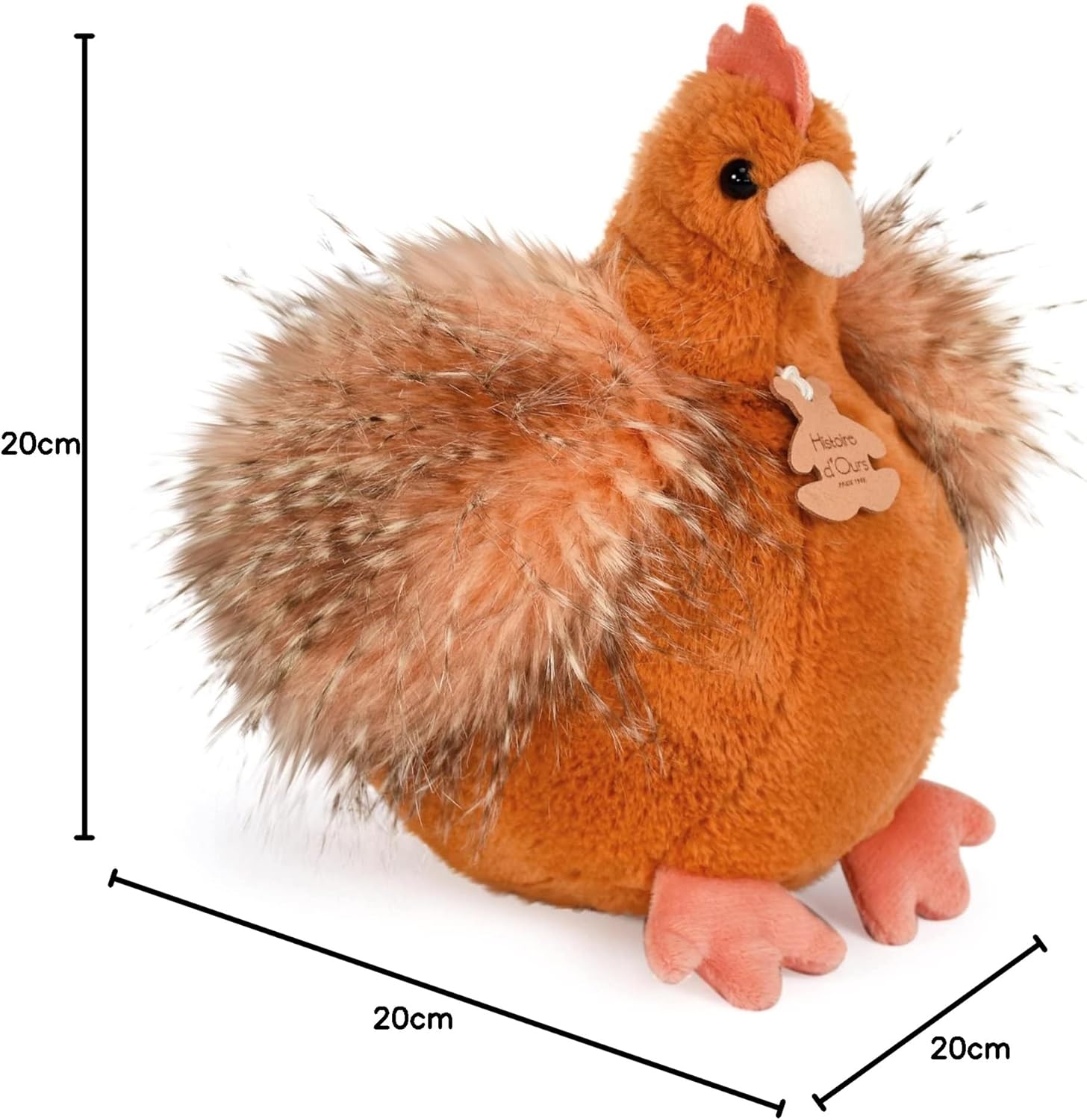 Detalle de Histoire d'Ours - Peluche Poule 20 cm (HO3161) — doudou doux pour bébé et idée cadeau