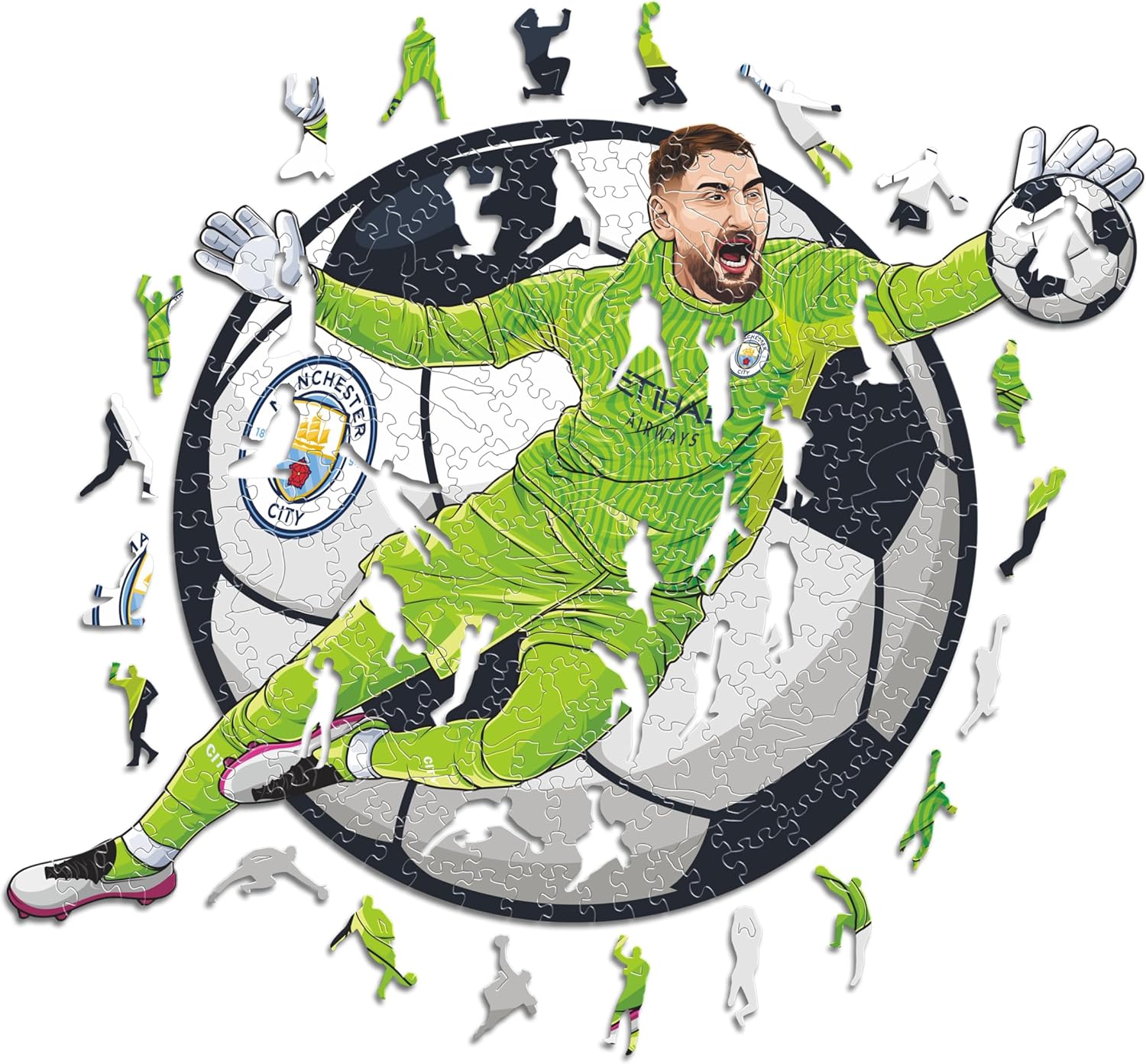 Thumbnail 6 de Iconic Puzzles – Manchester City Etihad Stadion: Offiziell lizenziertes Holzpuzzle, 150 Teile, nachhaltig