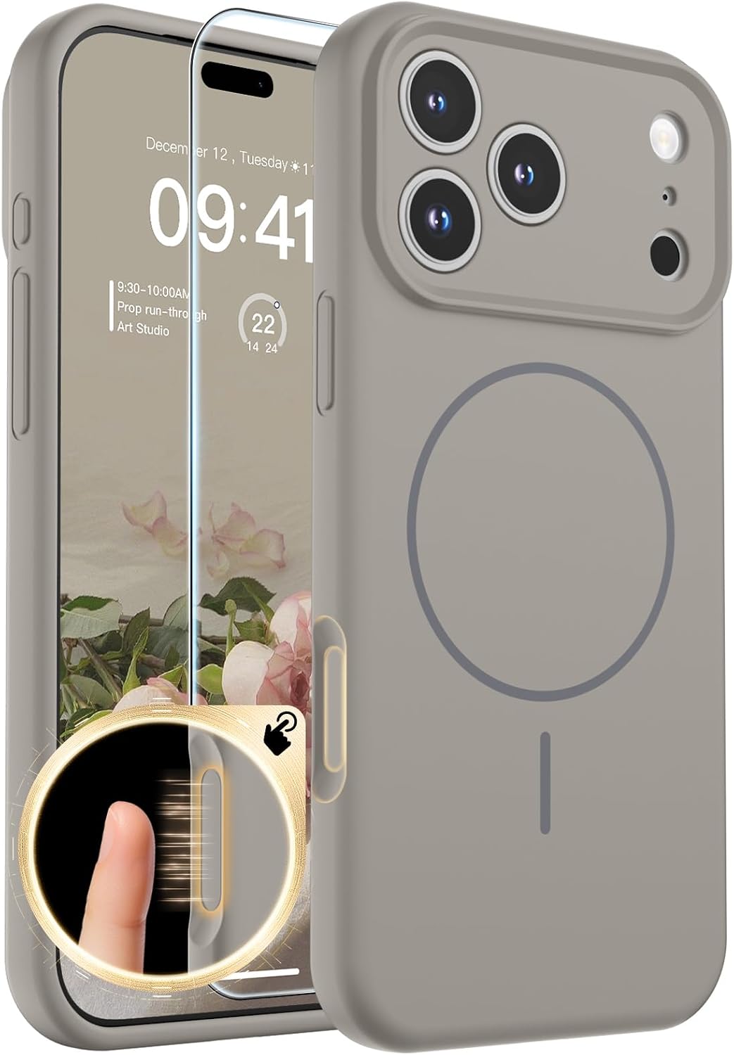 Detalle de SUPFINE Magnetic Case for iPhone 17 Pro (6.3") with MagSafe, Full Camera Protection & Screen Protector