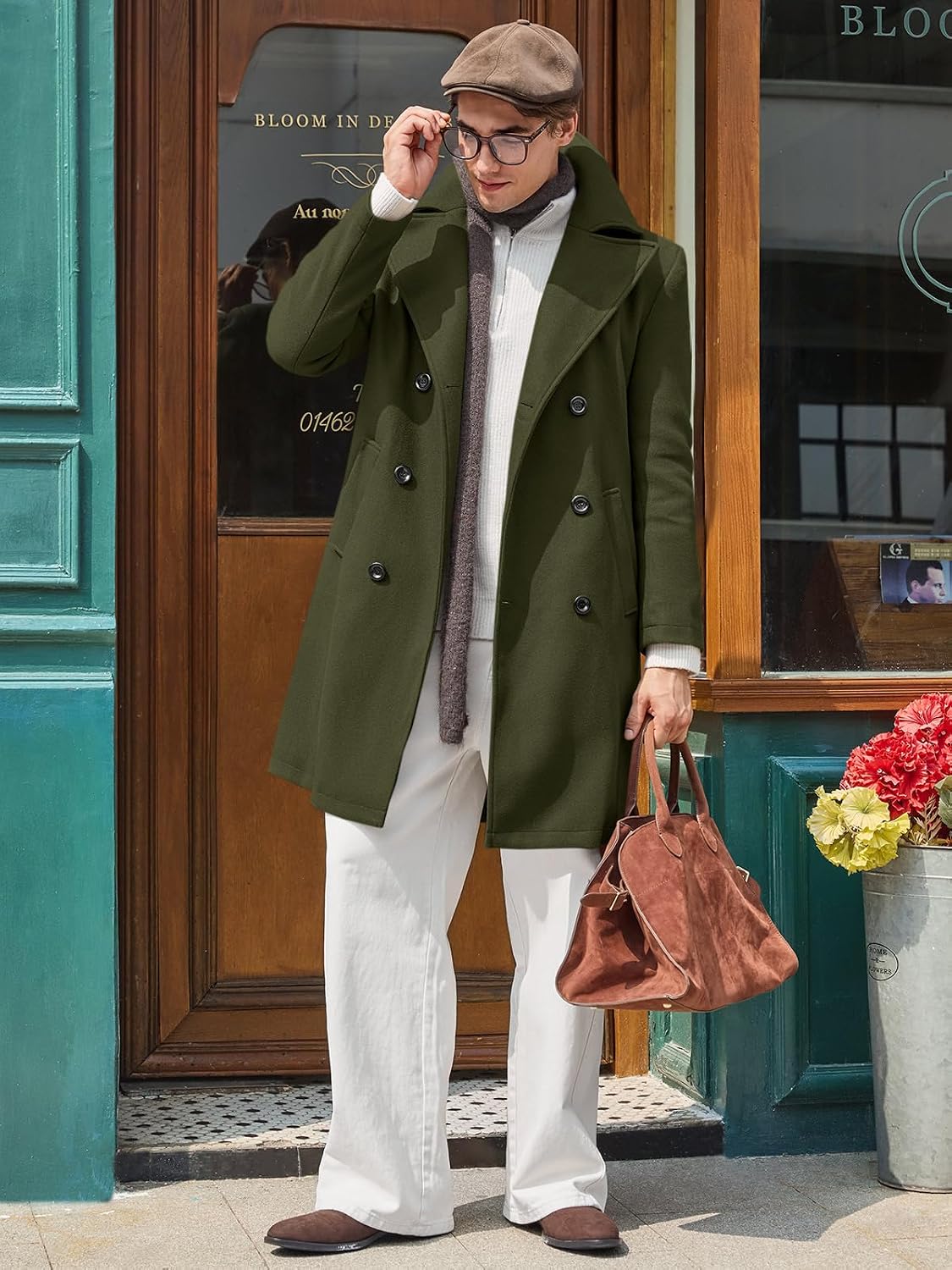Detalle de Makkrom Men's Trench Coat, Polyester-Cotton Shell
