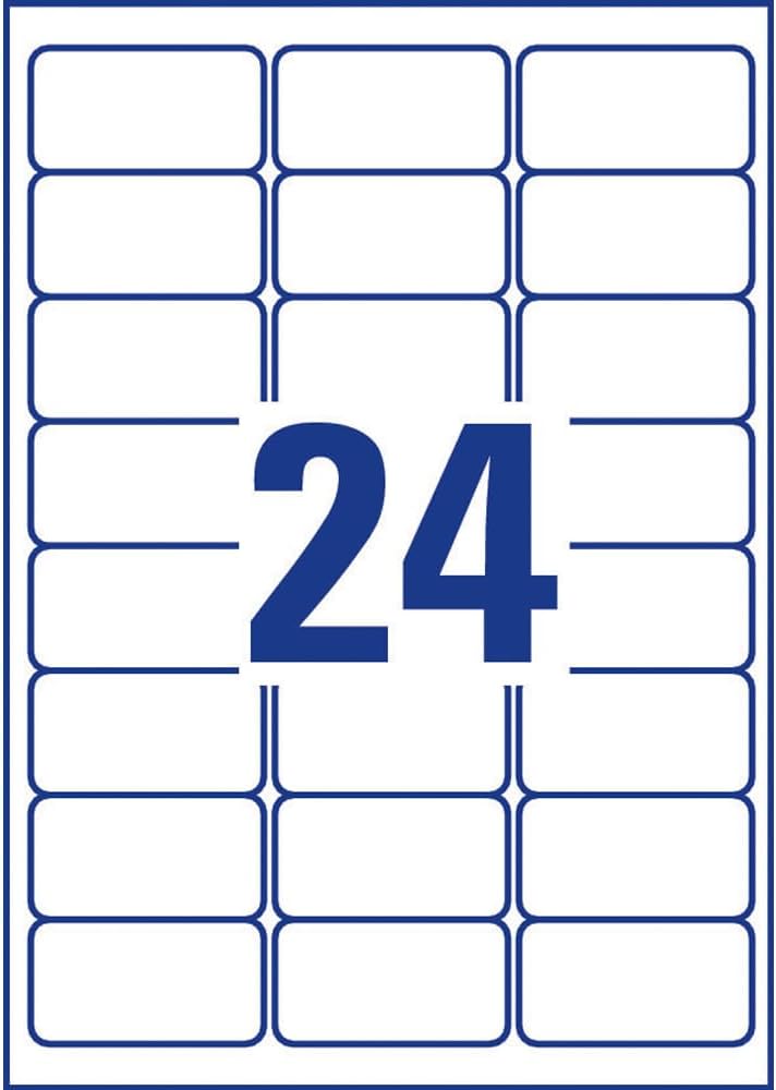 Detalle 2 de Avery 421368 polyesteretiketten 63,5 x 33,9 mm, 480 stuks voor laserprinters