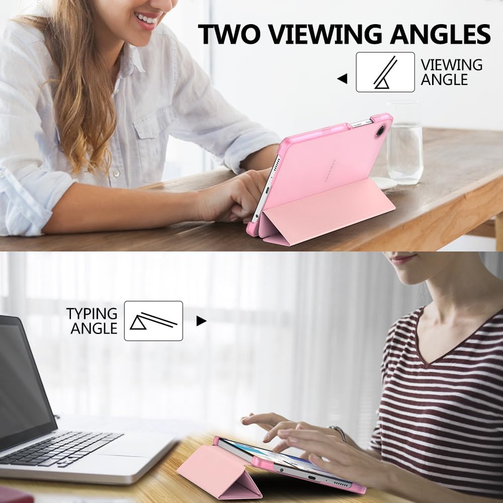 Thumbnail 4 de MoKo Hülle für Samsung Galaxy Tab A11 8,7 Zoll (2025) / Tab A9 8,7 Zoll (2023) – Leichtes Case mit Stand, Blumen Rosa