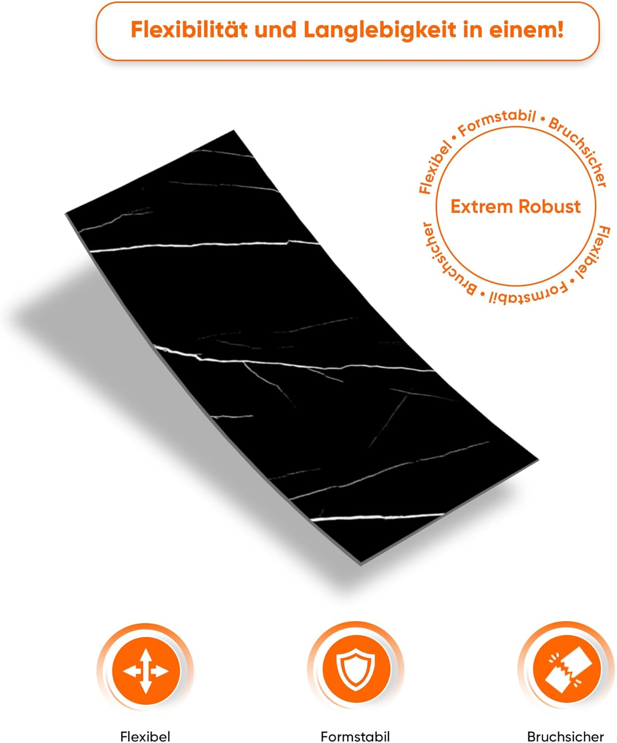 Thumbnail 5 de IZODEKOR Wandpaneele Marmoroptik 60x120 cm – PVC Küchenrückwand & Spritzschutz „Black Lightning“
