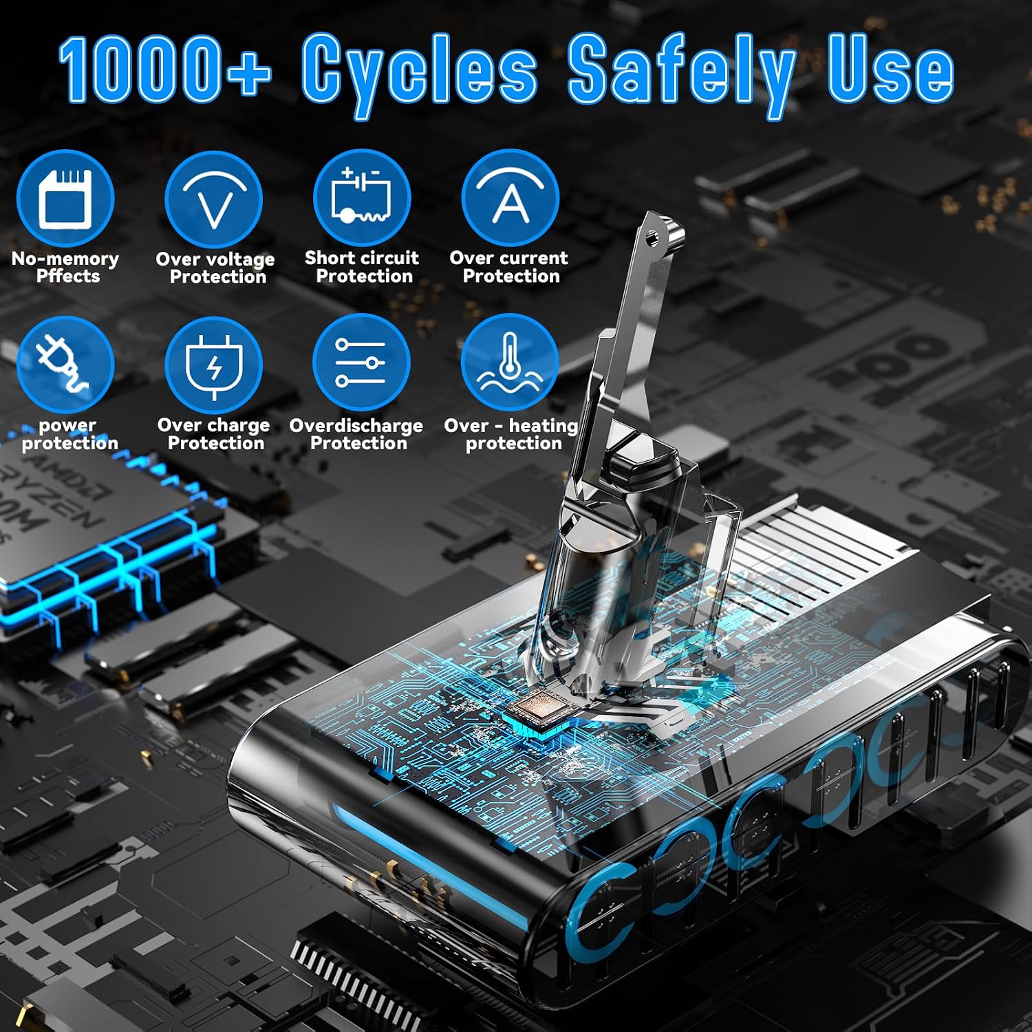Detalle 2 de Bonacell V8 Replacement Battery for Dyson V8, 21.6V, 7000mAh
