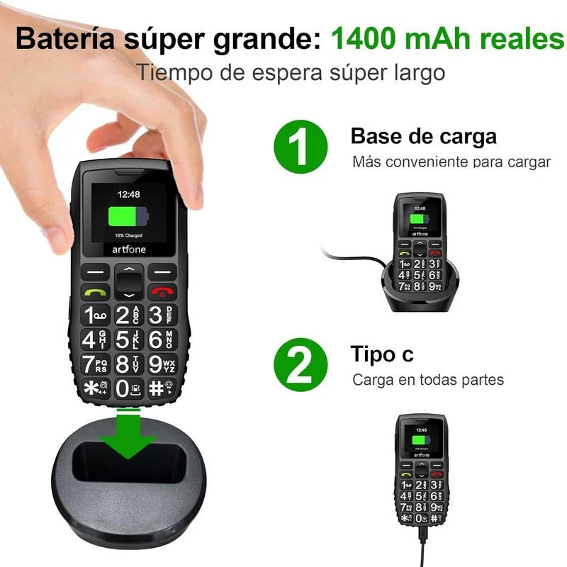 Thumbnail 2 de Artfone C1+ Teléfono para Personas Mayores con Botón SOS
