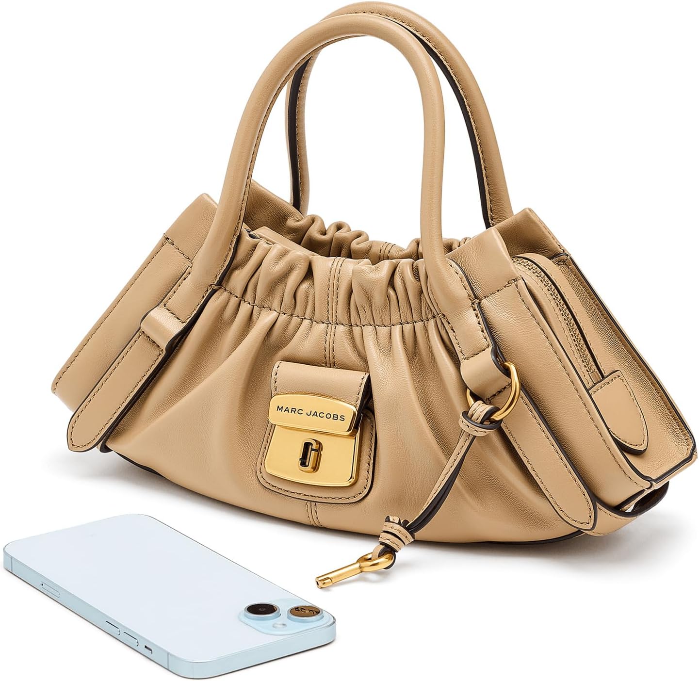 Detalle 1 de Marc Jacobs The Small Satchel, Bag – Petit sac cuir Nappa à double fermeture et bandoulière ajustable