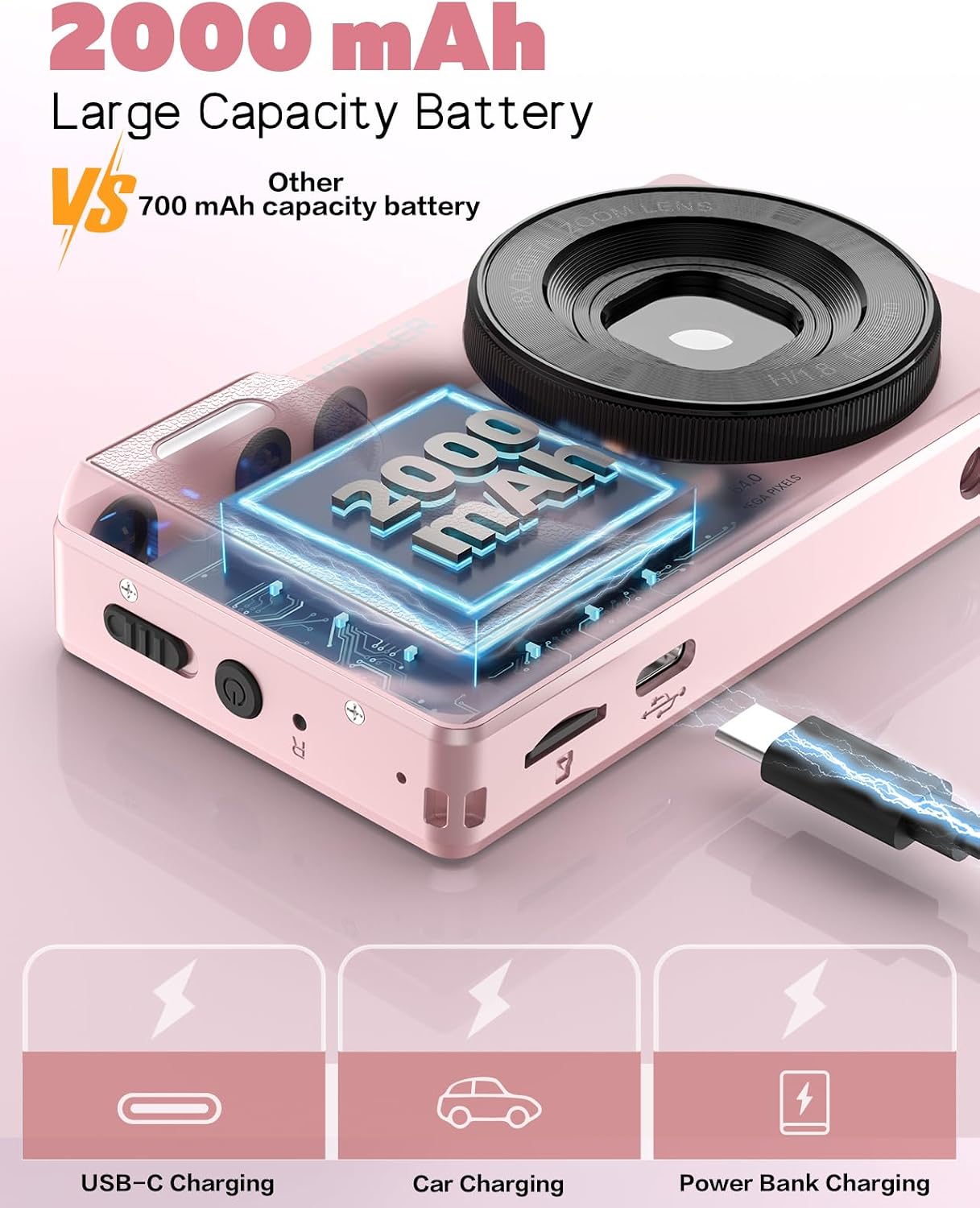 Detalle de Vitaler 64MP 4K Digital Camera with Autofocus