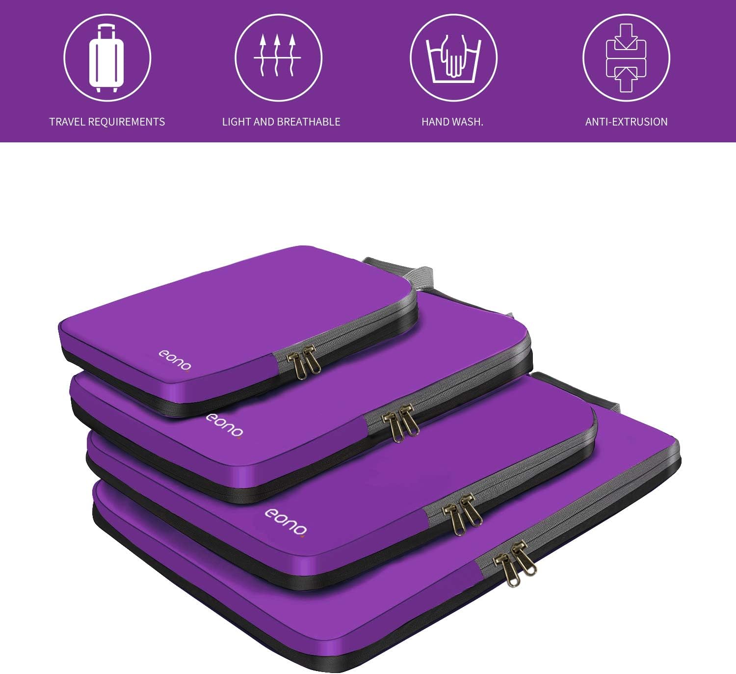 Thumbnail 2 de Eono Packing Cubes Set (3/4/6) – Compression Luggage Organisers for Travel