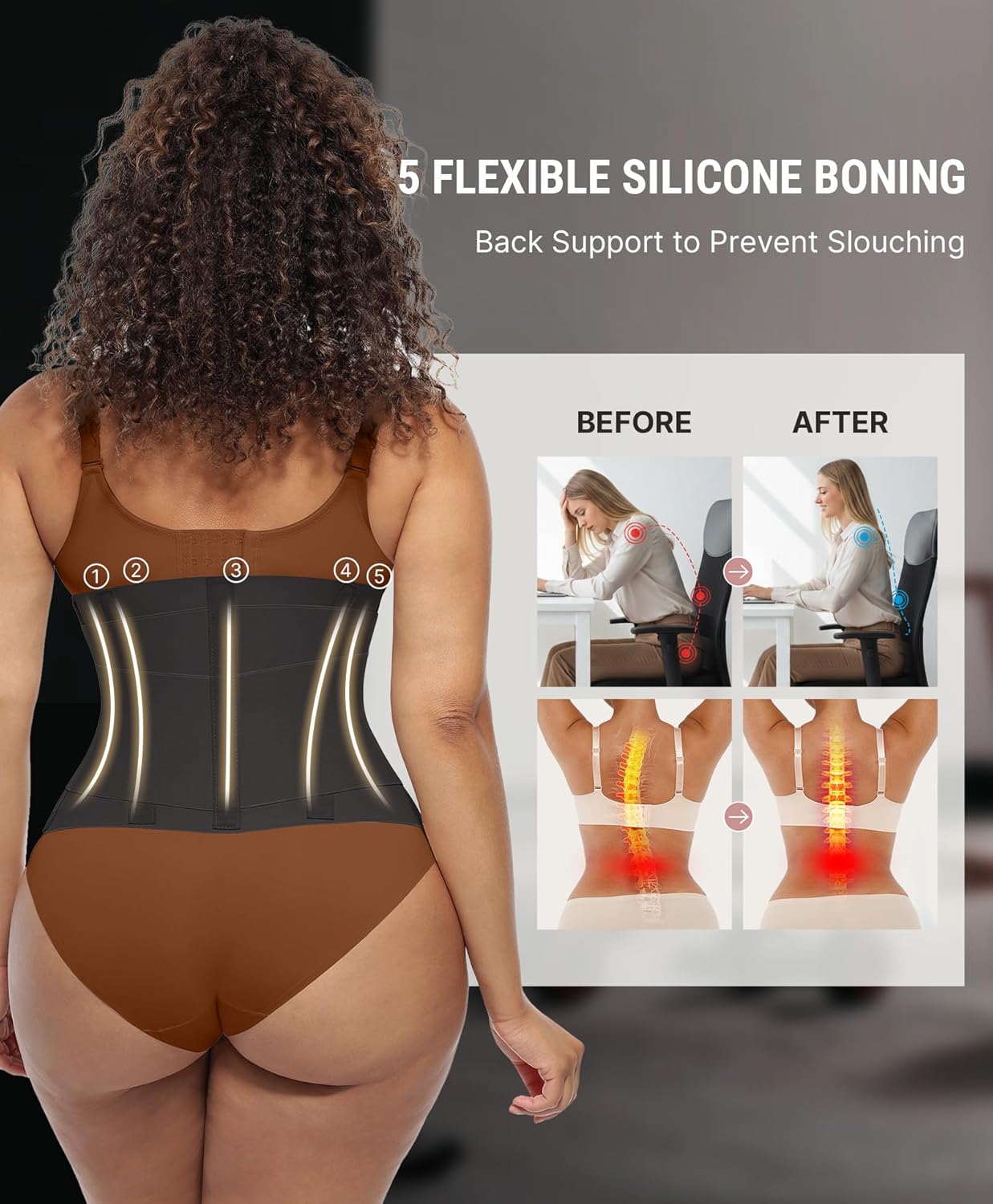 Thumbnail 3 de FeelinGirl Resilience Perspire waist trainer belt for tummy control (triple wrap, adjustable, breathable)