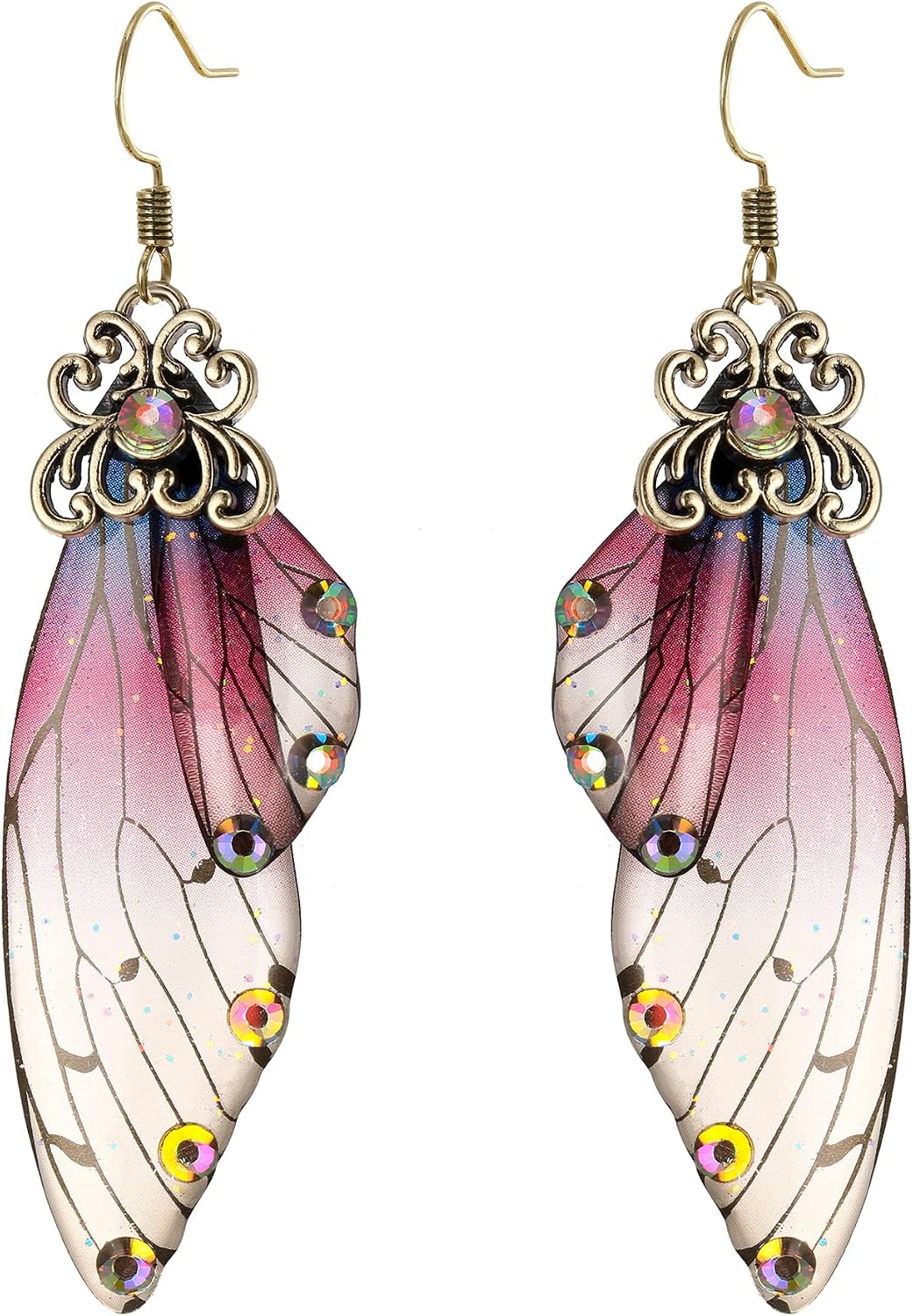 Thumbnail 6 de Clearine Boucles d'oreilles Papillon Ailes Goutte Cristal multicolores