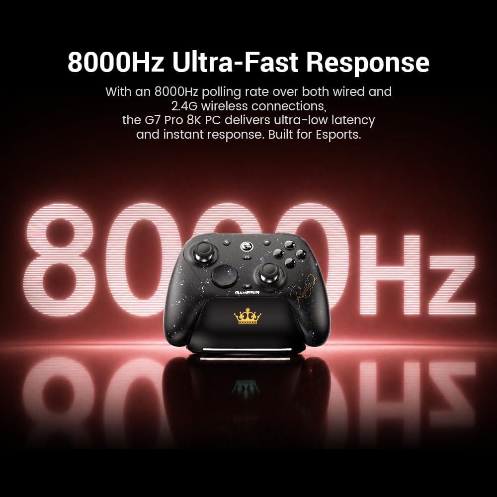 Detalle de GameSir G7 PRO 8K draadloze pc-controller met 8000 Hz en TMR-sticks