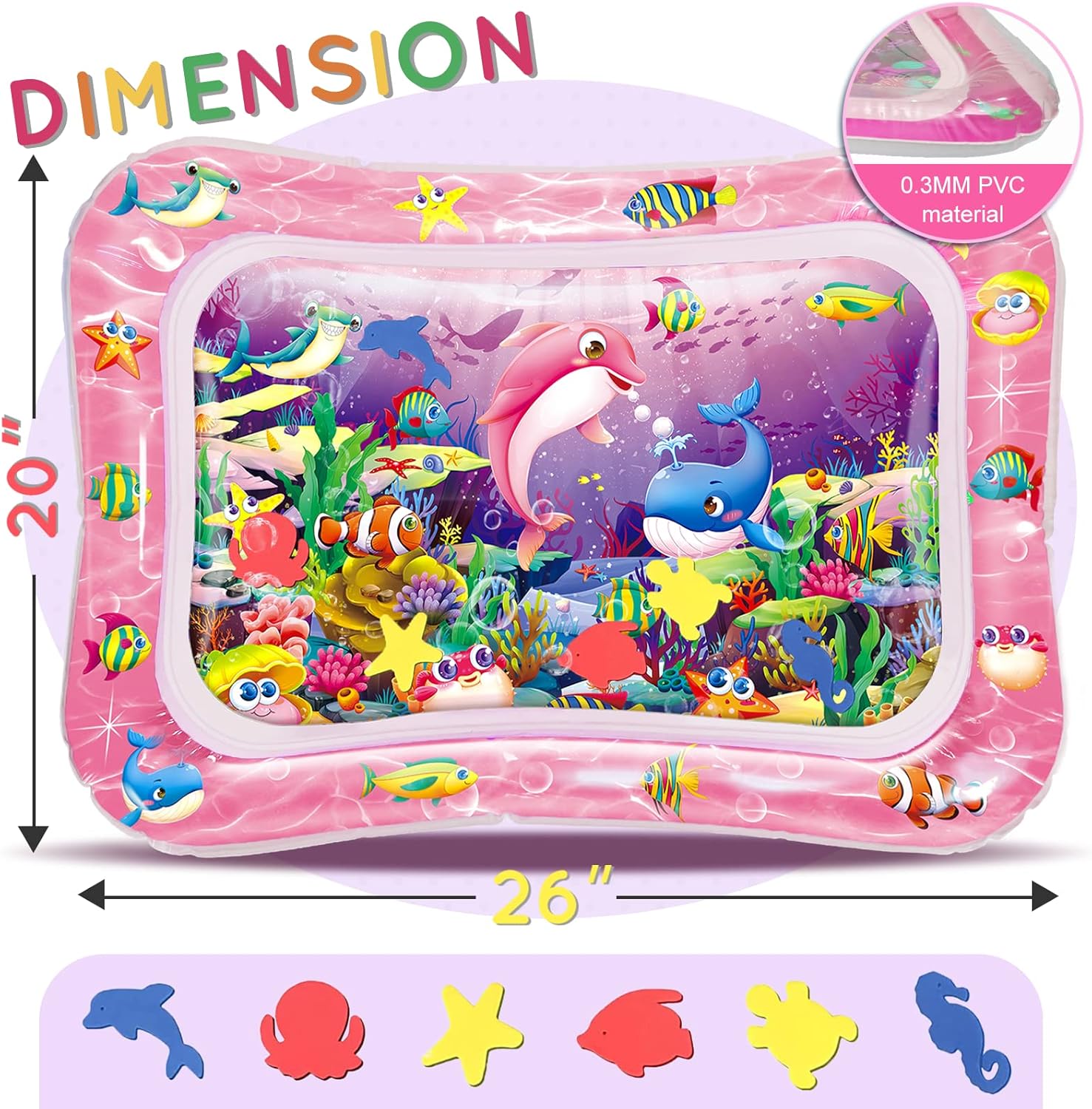 Thumbnail 1 de Infinno tappetino d’acqua per bambini 3-6-9 mesi con animali marini luminosi