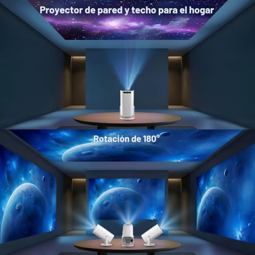 Thumbnail 7 de Proyector Portátil FEINODI: WiFi 6, Bluetooth 5.4 y Corrección 180° para imágenes 4K/1080p