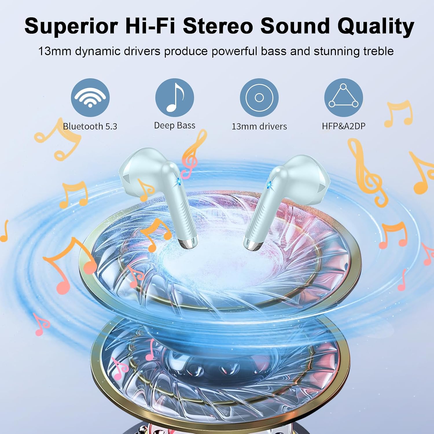 Detalle de J55 Bluetooth Kopfhörer In‑Ear 48H Akku
