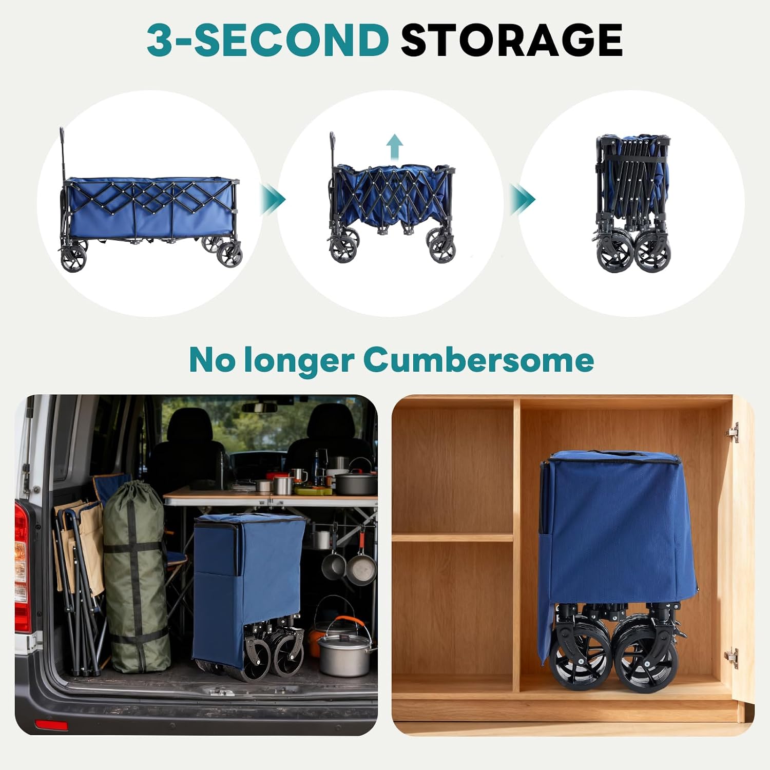 Thumbnail 6 de DUMOS Folding Wagon 49-Inch Cargo Bed