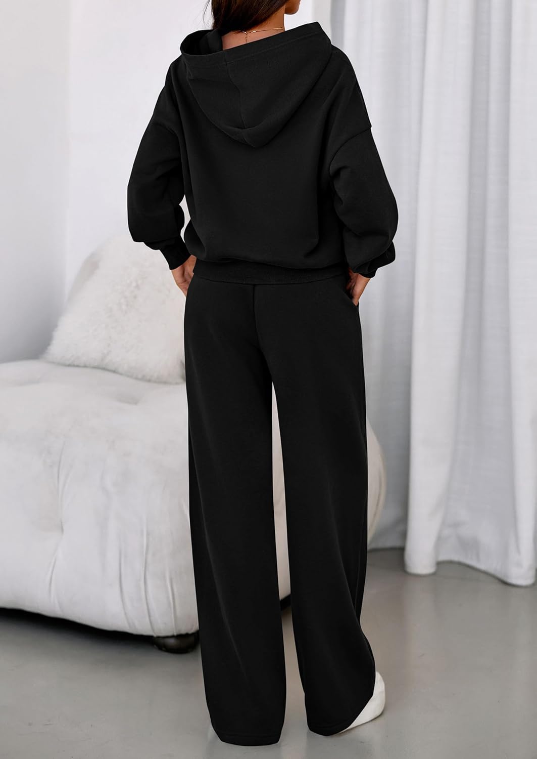 Thumbnail 3 de PRETTYGARDEN 2-Piece Women's Sweat Set: Hooded Long Sleeve + Wide-Leg Pants for Autumn