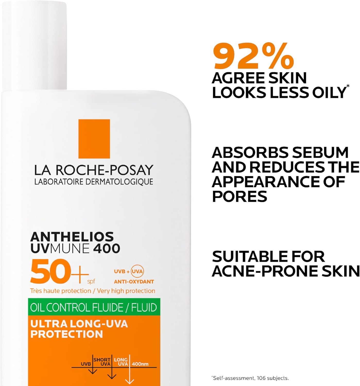 Detalle de La Roche-Posay Anthelios UVMune 400 Oil Control Invisible Fluid SPF50+