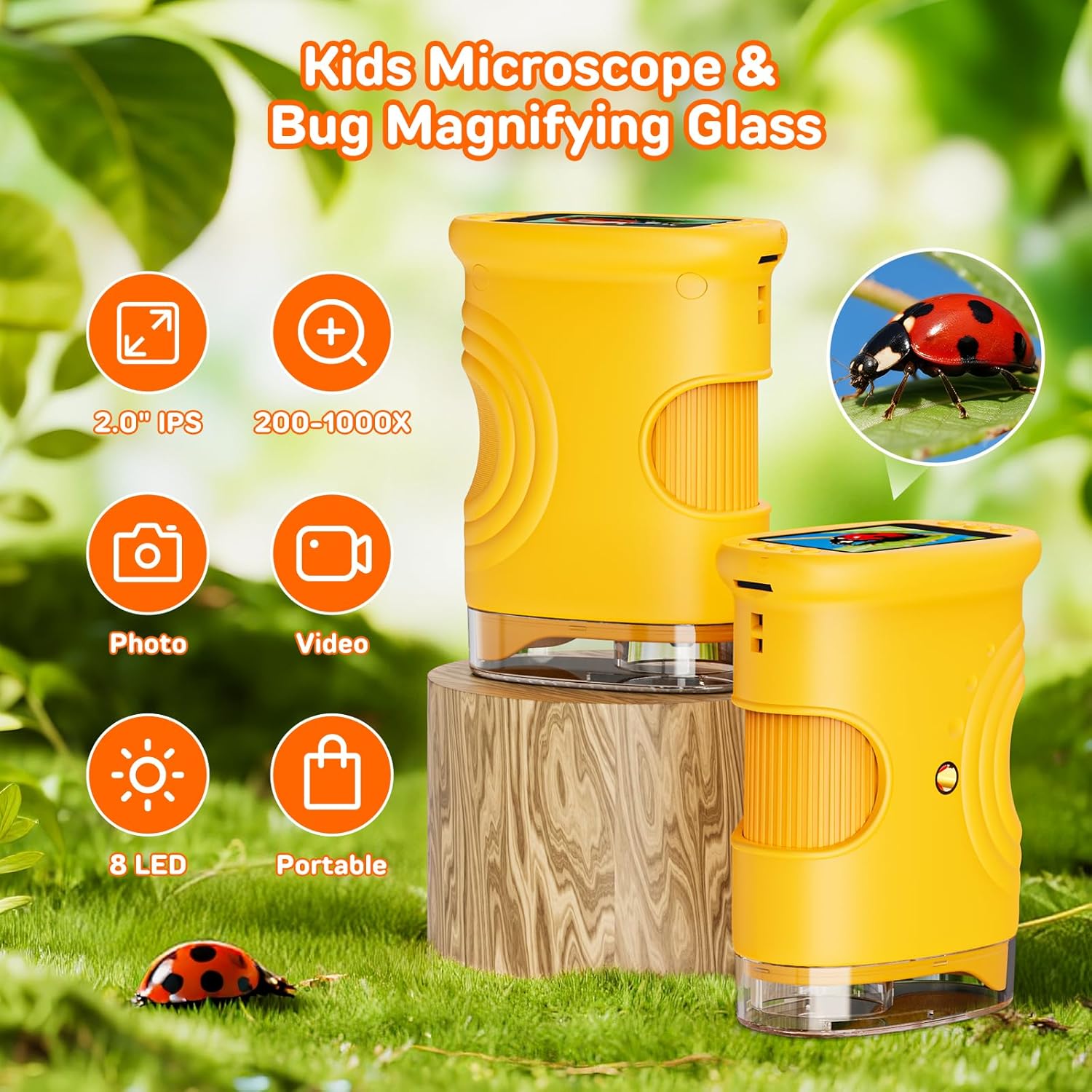 Thumbnail 1 de Ashfly Kinder-Mikroskop 1080P mit 2" Bildschirm