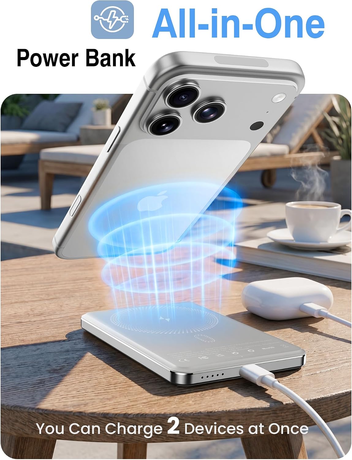Thumbnail 4 de Ultra Slim MagSafe Power Bank 5000mAh — 15W Wireless & 20W USB-C Fast Charging
