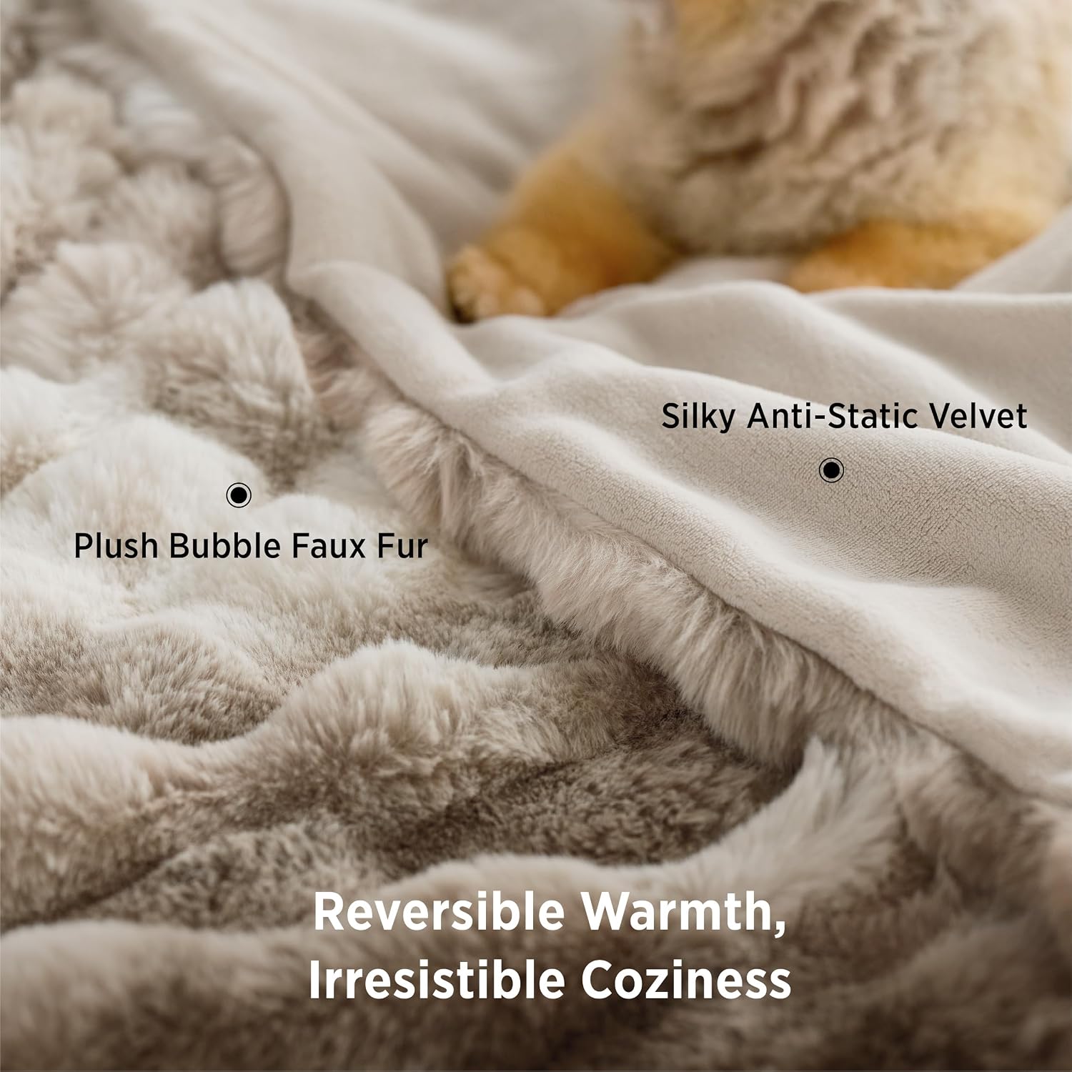 Detalle 2 de Bedsure Faux Fur Blanket, 60" x 80