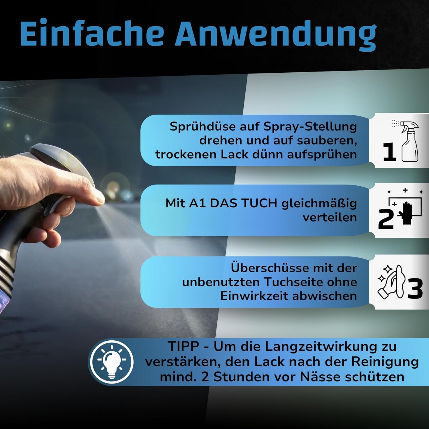 Thumbnail 3 de DR. WACK A1 HIGH END Speed Detailer 500 ml – Hochglanz-Lackpflege mit Abperl-Effekt