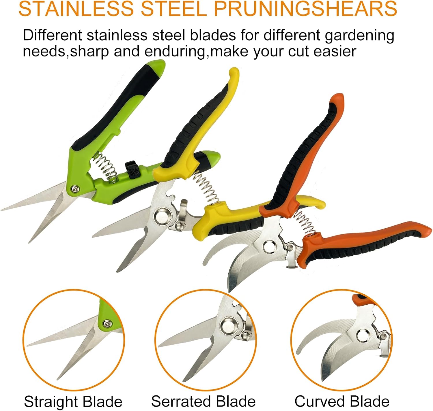 Detalle 2 de Lengnoyp Garden001 Pruning Shears Set with Three Blade Styles and Gloves