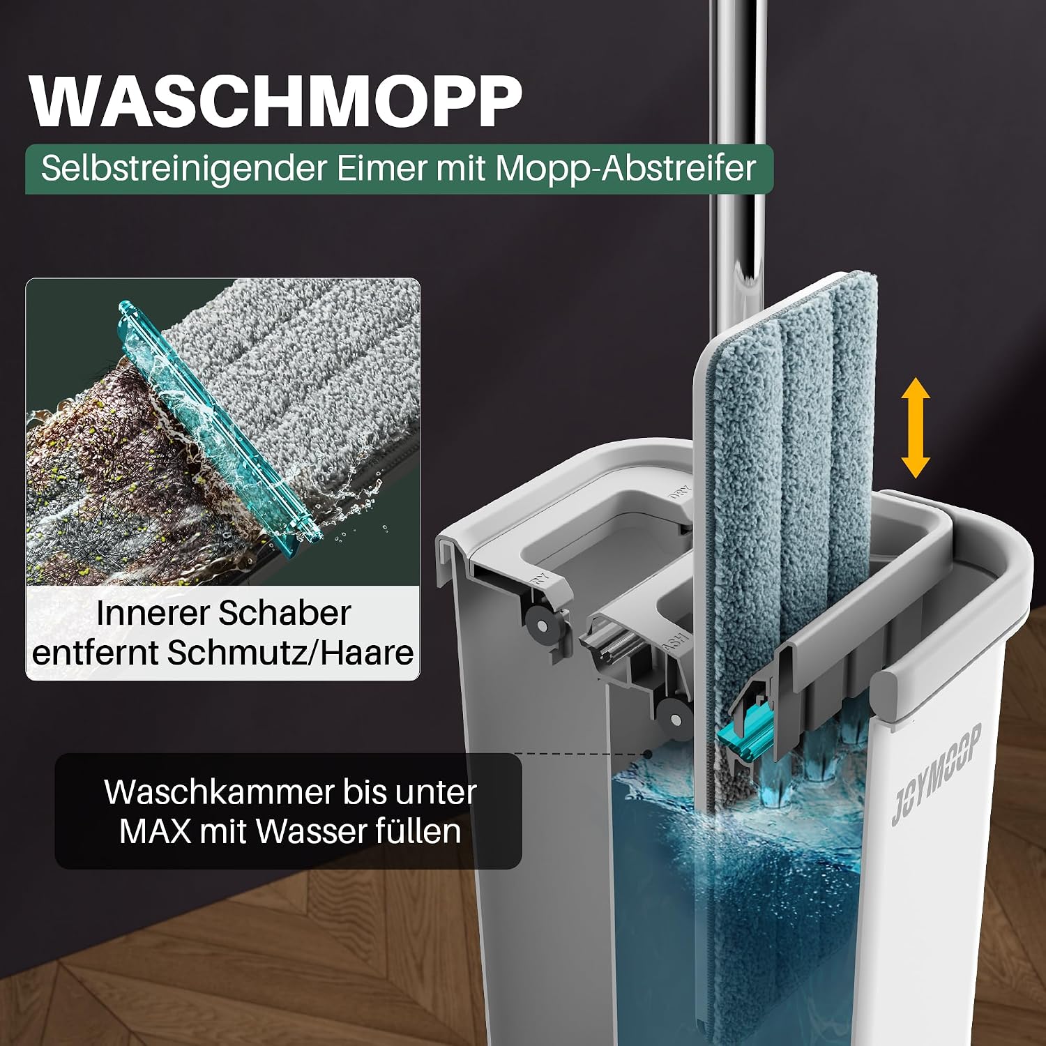 Thumbnail 1 de JOYMOOP Wischmopp und Eimer Set mit Pads