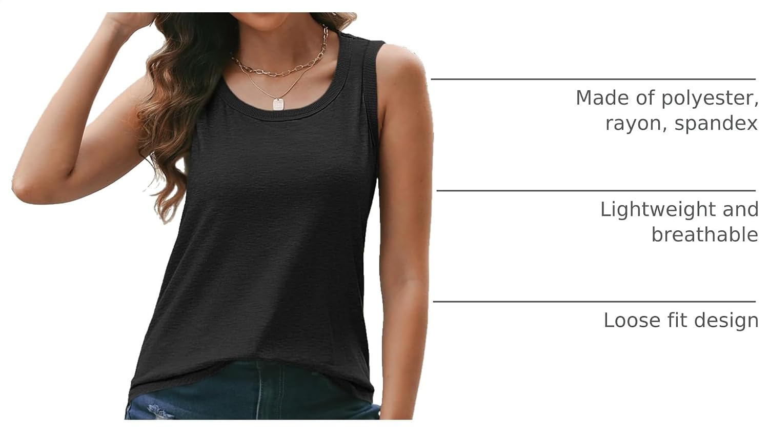 Detalle 2 de AUTOMET Women's Tank Top, Rayon Blend