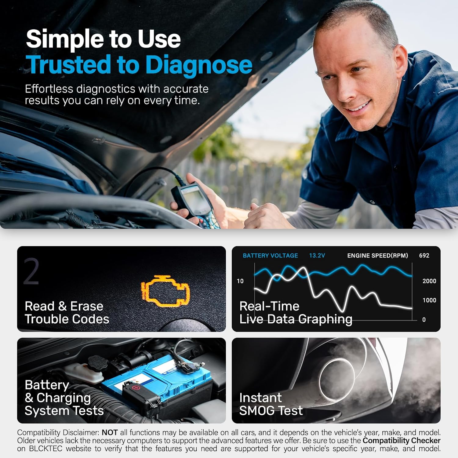 Detalle 2 de BLCKTEC 440 OBD2 Scanner 2.8" Screen
