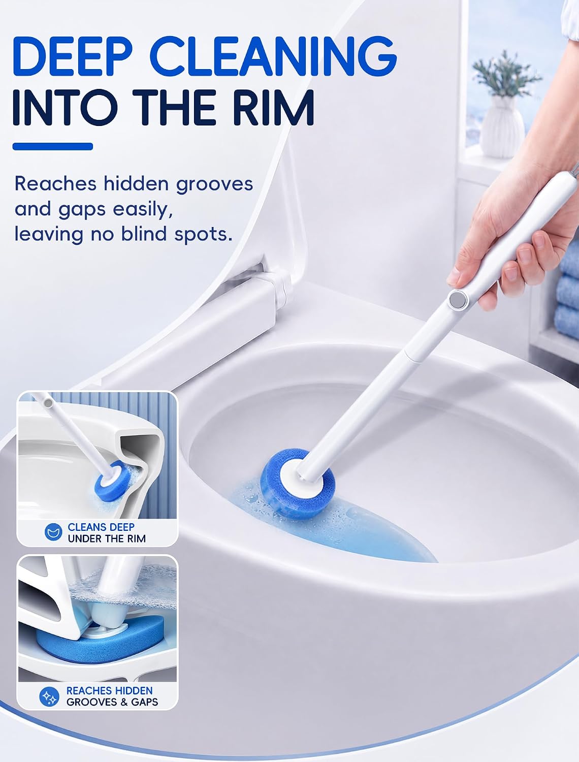 Detalle de LEGUO Disposable Toilet Brush System with Lift-to-Open Refill Case