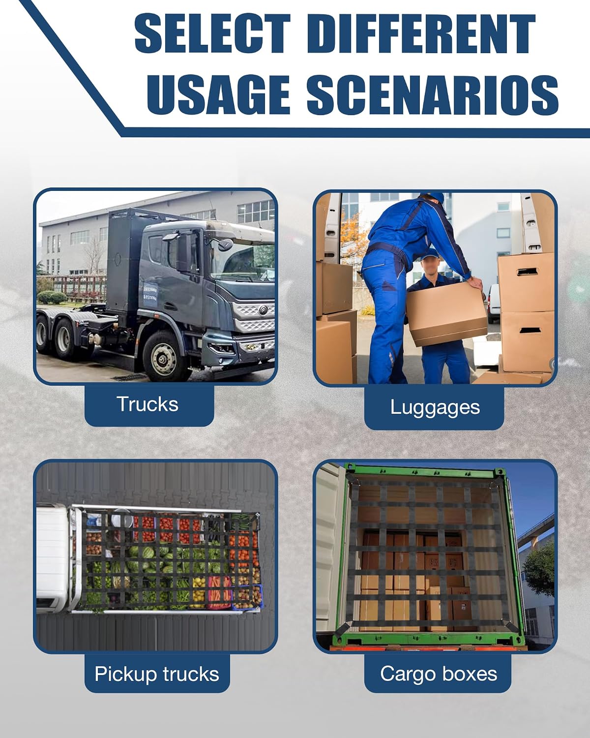 Detalle 2 de FoundGo Rete bagagli per pickup camion: rete di carico resistente da 106 x 127 cm