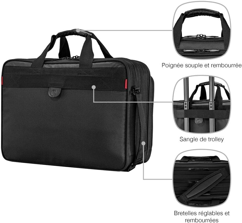Thumbnail 2 de WENGER Synergy Laptop-Tasche (17") – gepolstertes Notebookfach, Organizer und Business-Aktentasche, schwarz