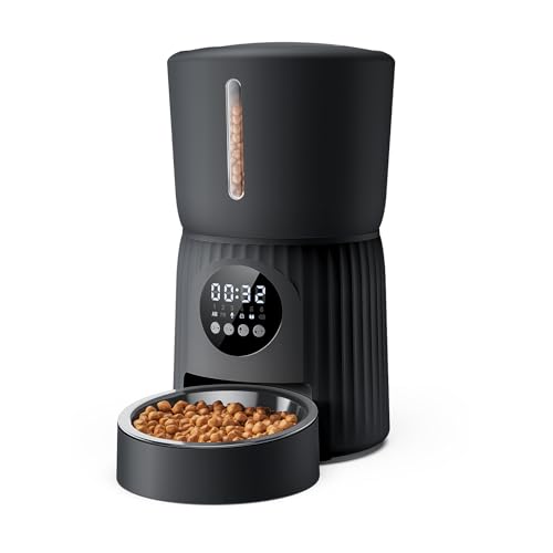 Detalle de Faroro Comedero Automático 4L para Gatos y Perros Medianos | Dispensador con 6 comidas diarias, control de porciones y voz de 10 segundos