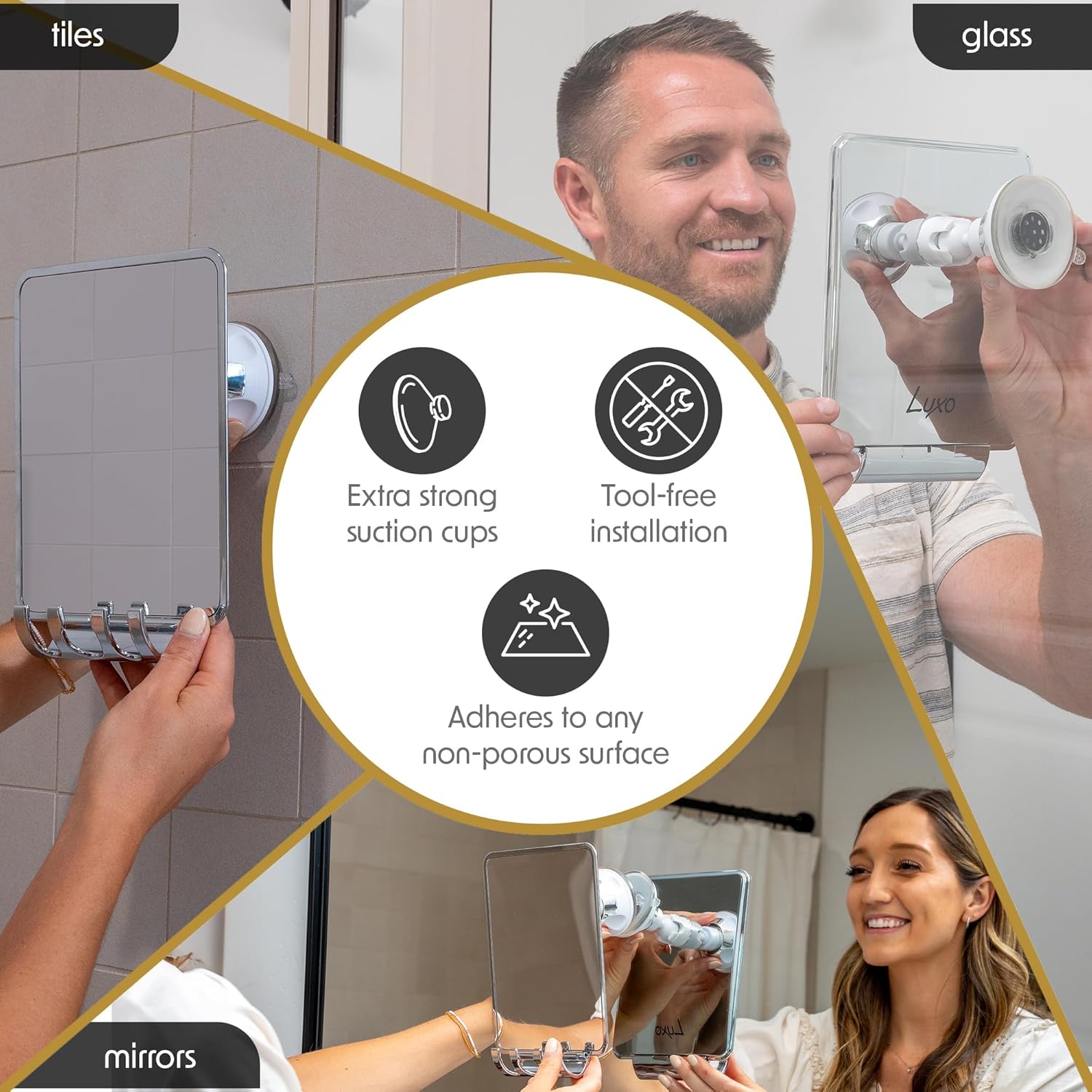 Detalle 2 de Luxo Shower Mirror fogless shaving mirror