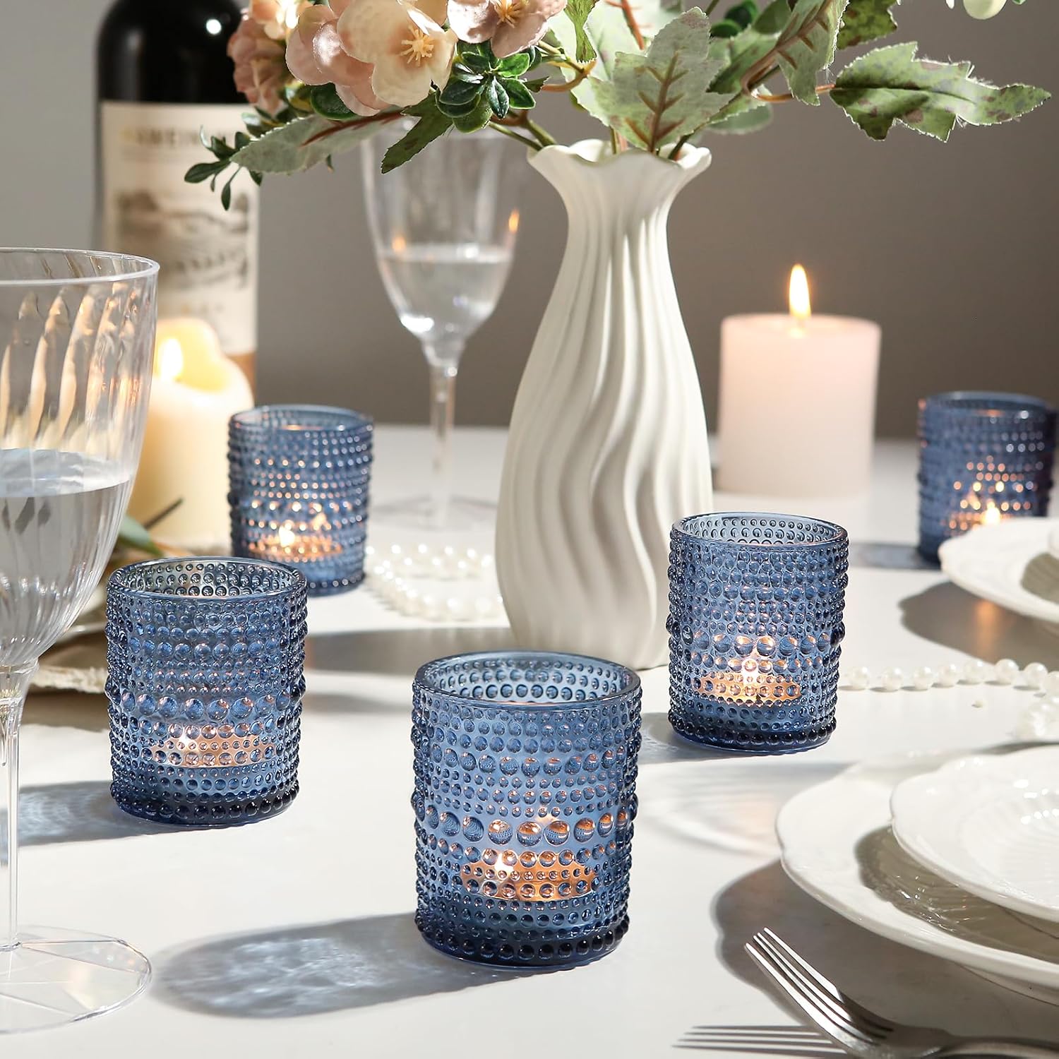 Thumbnail 5 de Blue Vintage 24-Pack Votive Candle Holders 2x2.5in 🕯
