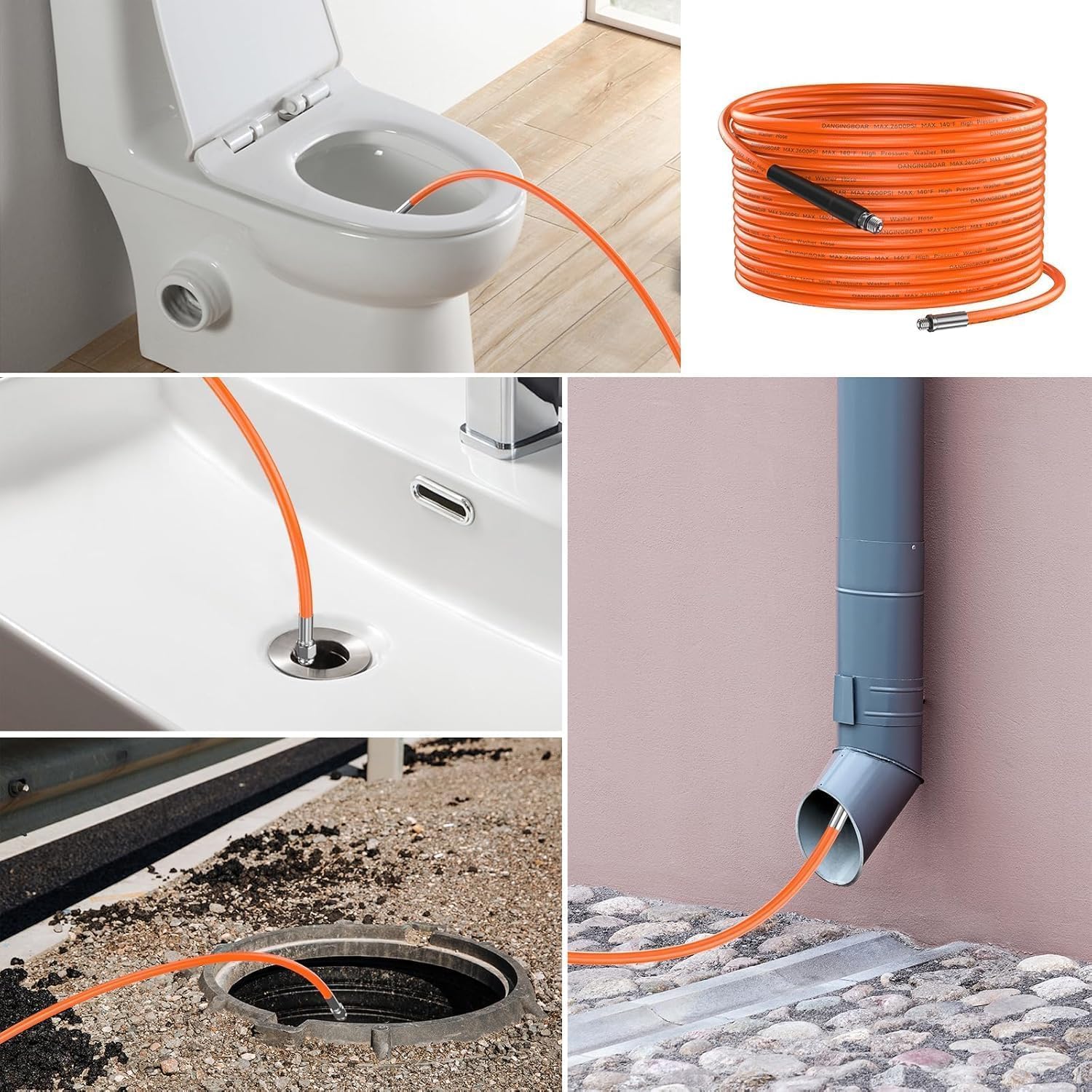 Thumbnail 6 de StoneBanks 10m High Pressure Washer Drain Pipe Hose Cleaning Kit for Karcher K2–K7, Bosch AQT, Lavor