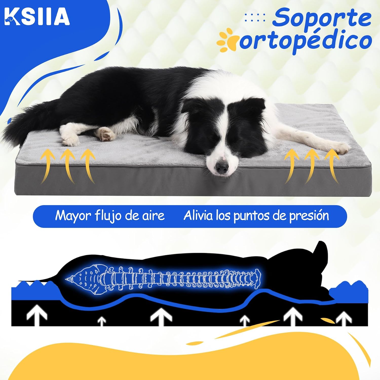 Detalle 2 de KSIIA Cama Ortopédica Extra Grande 105x70 para Perros