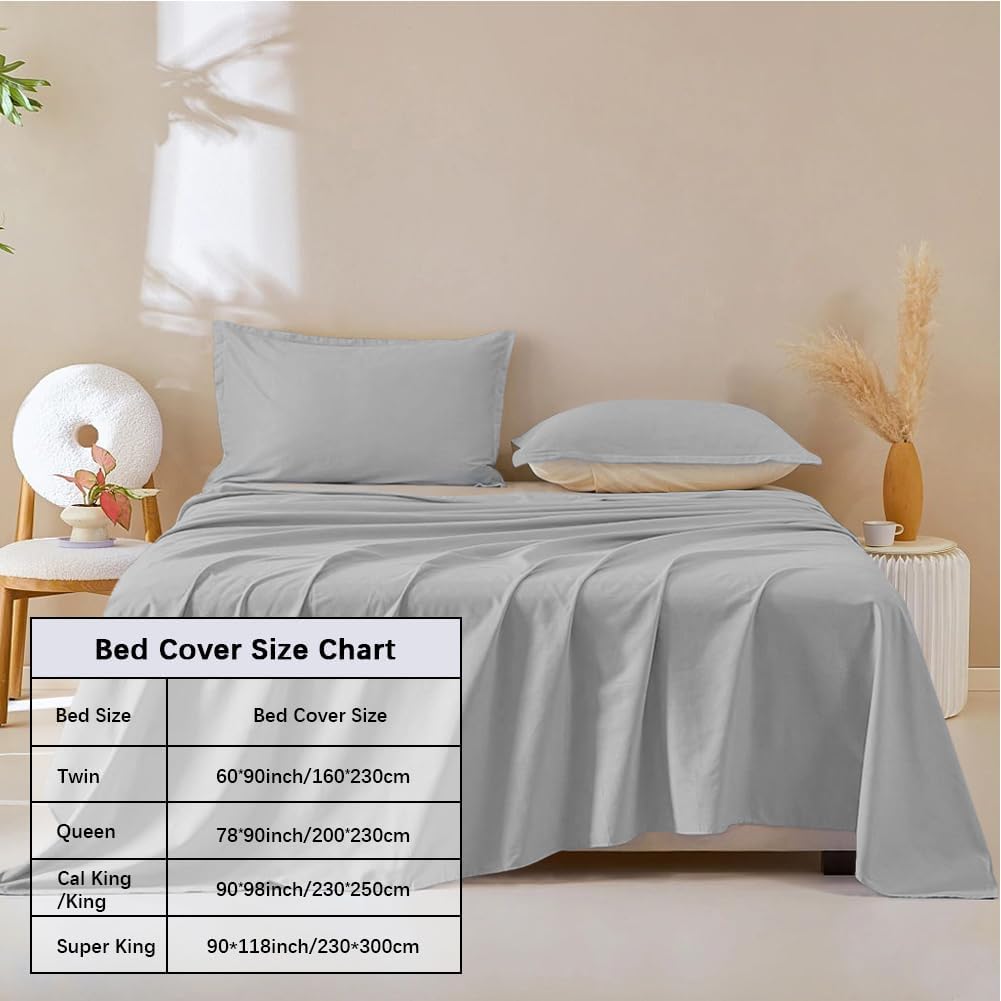 Thumbnail 2 de DUJUIKE Waterproof Bed Sheet Cover (Pet Hair Resistant) – Grey, Queen 200 x 230 cm