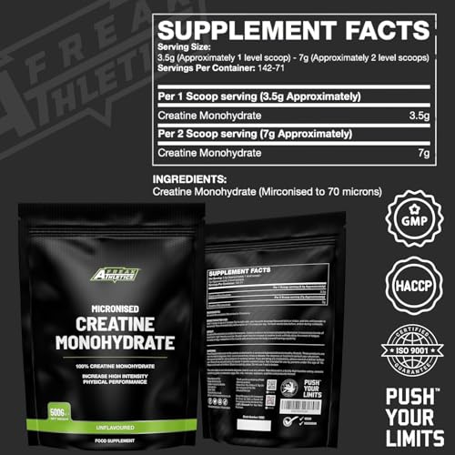 Detalle de Freak Athletics Creatine Monohydrate Powder 500g – Unflavoured, 142 Servings