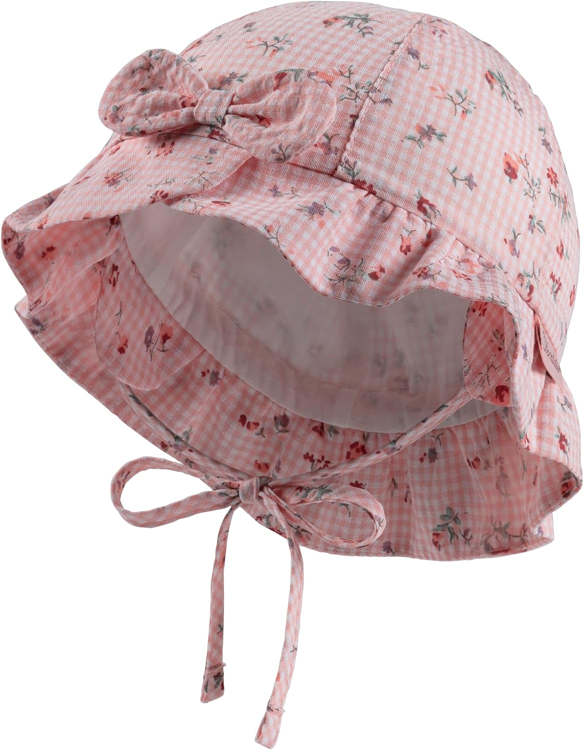 Sterntaler Babyhut Vichy Karo Bindeband – UV-Schutz 50, Baumwoll-Mischgewebe, Schirmmütze für Babys