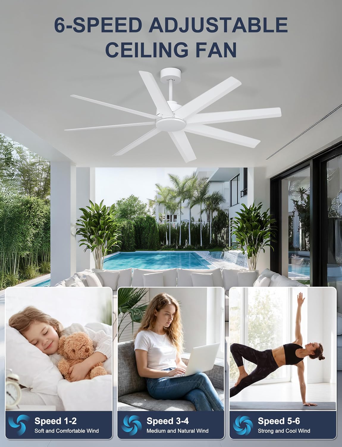 Detalle 1 de Ohniyou Ceiling Fan 60-inch