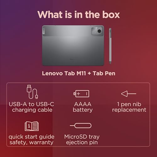 Thumbnail 10 de Lenovo Tab M11 Android Tablet (11”) with Pen, 4GB RAM, 128GB, Luna Grey