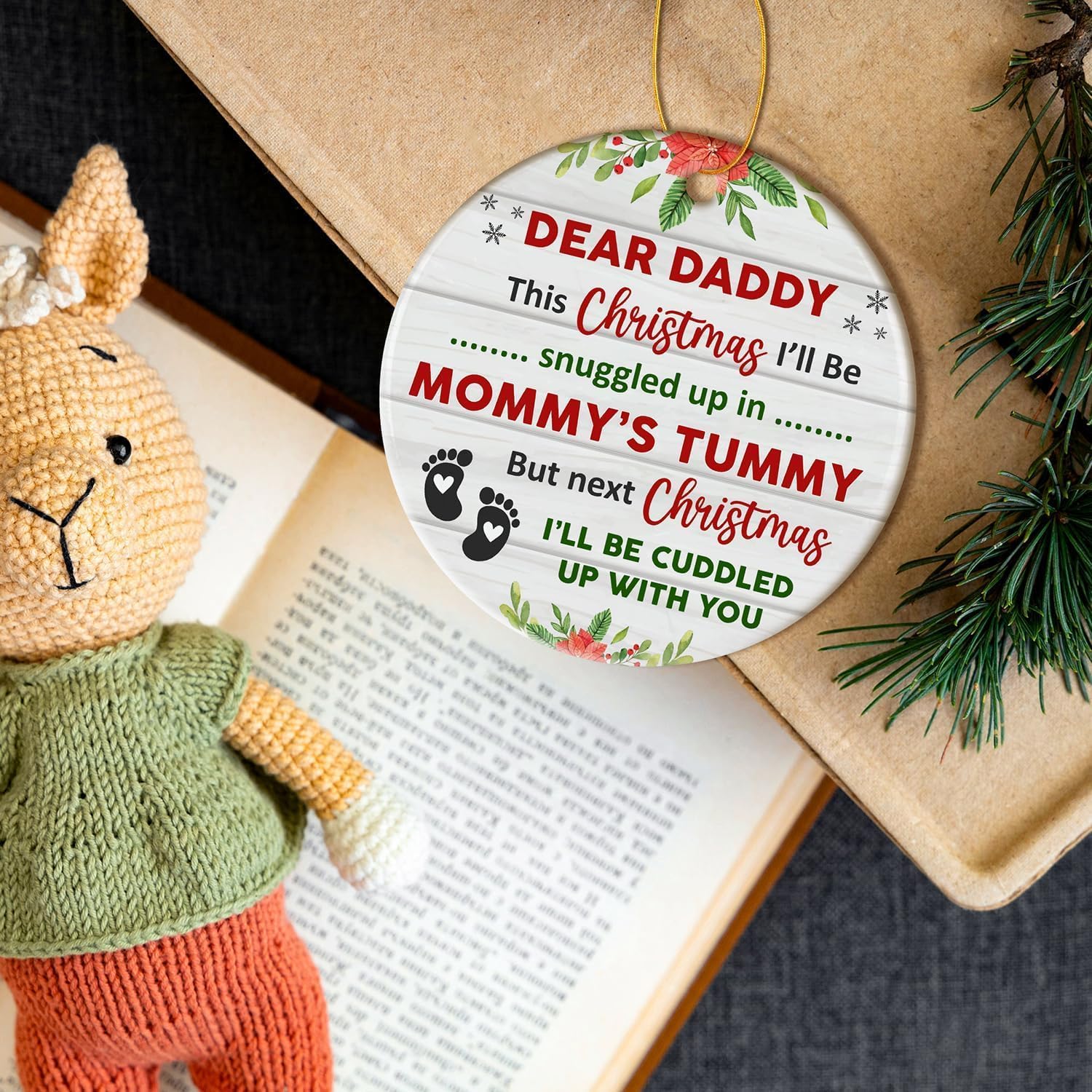Detalle 2 de Kapyiupo Bumps First Christmas Ornament 2026 for New Dads, Two-Sided