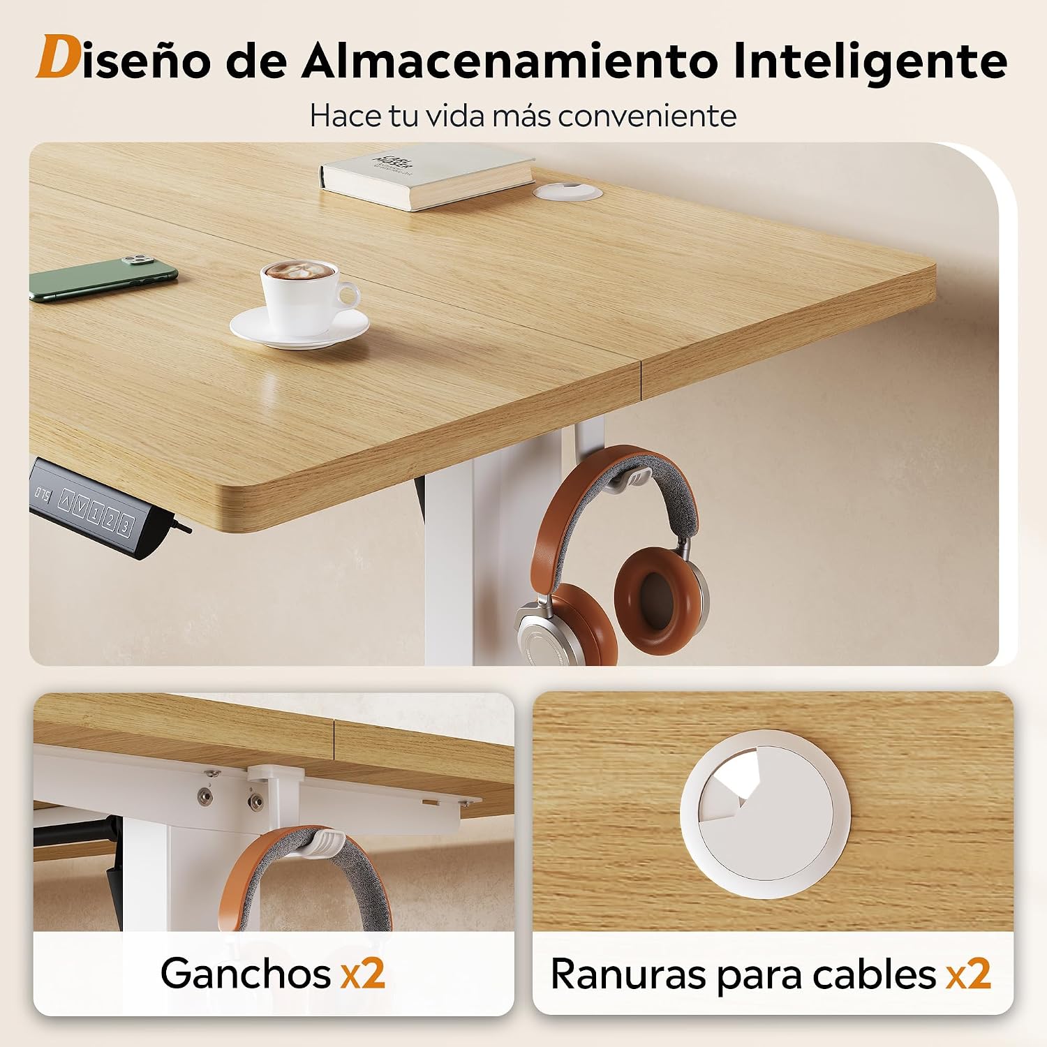 Thumbnail 4 de DEVAISE Escritorio Elevable 160x70cm con 3 memorias
