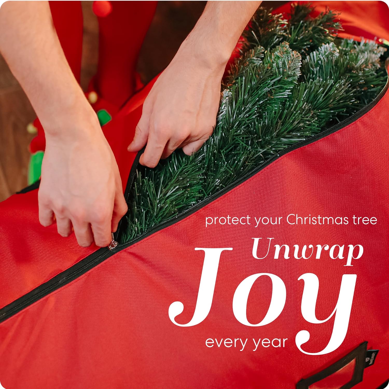 Detalle 1 de Handy Laundry Rolling Christmas Tree Storage Bag 7.5-ft 🎄