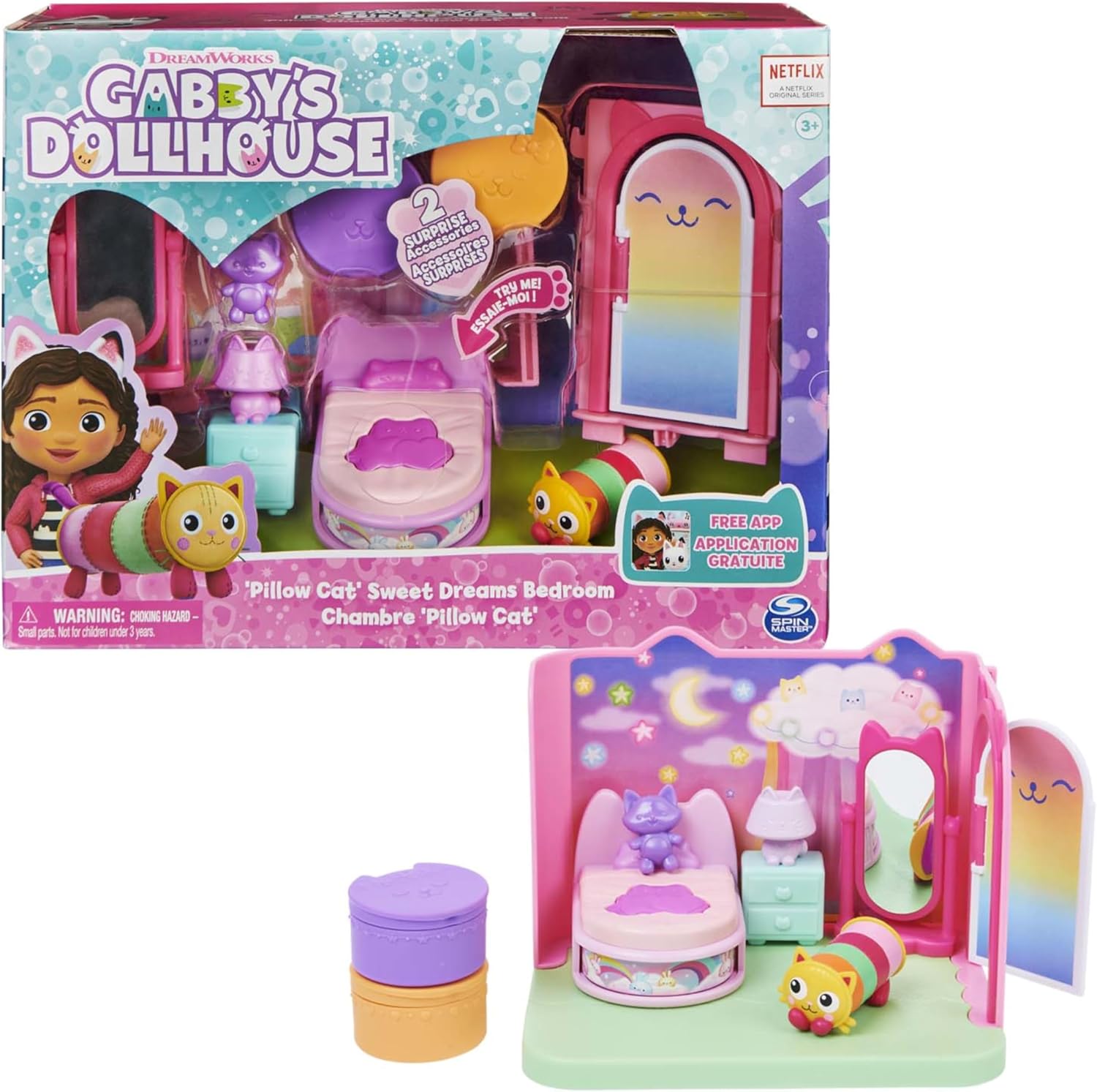 Detalle de Dreamworks Gabby’s Dollhouse sweet dreams bedroom toy
