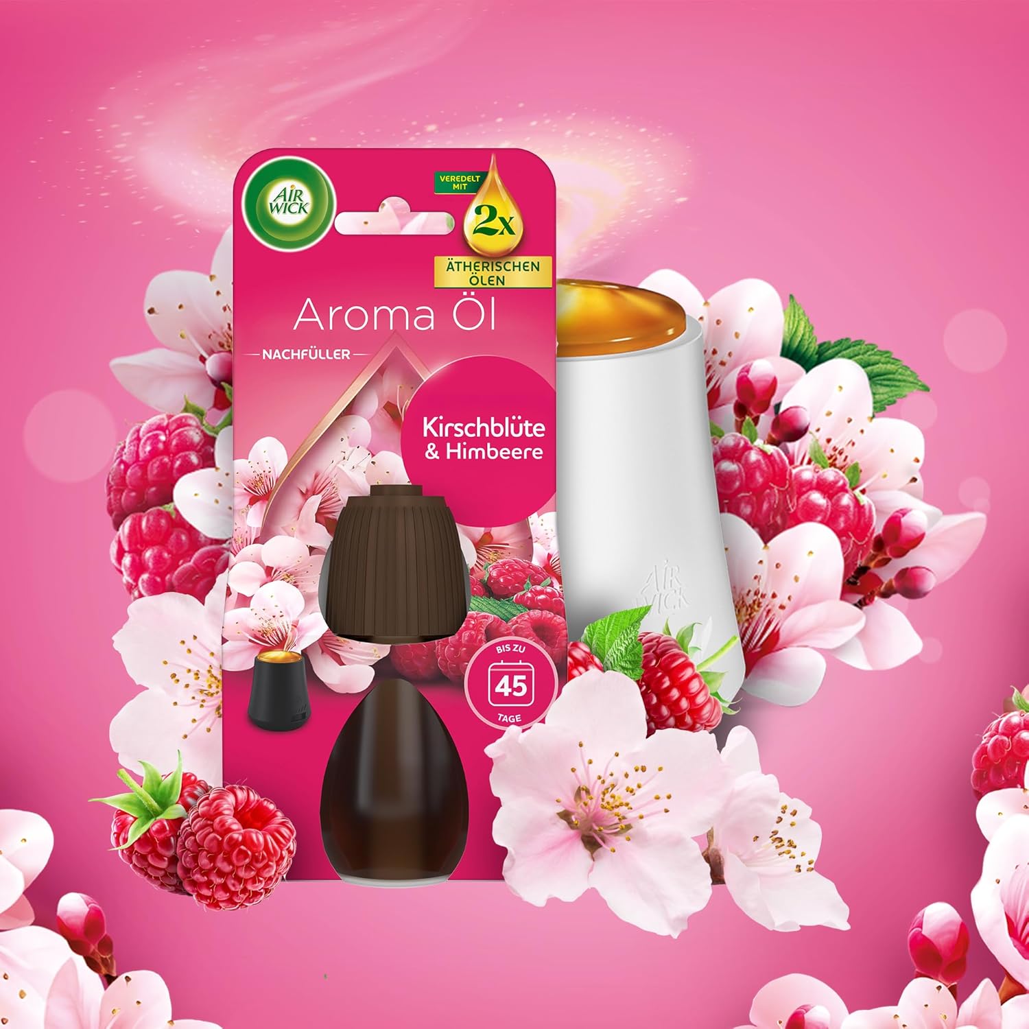 Thumbnail 2 de Air Wick Aroma-Öl Flakon Nachfüller Kirschblüte & Himbeere – 6x20 ml